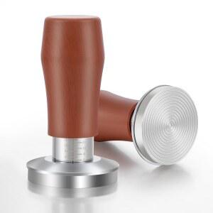 아오렉 커피 탬퍼 54MM 15파운드 / 25파운드 30파운드 교체 스프링이 장착된 에스프레소 도구용 스프링 장착 스케일 마크가 있는 스테인리스 스틸 리플 베이스 바리스타 도구