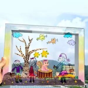 혜명몰  가을 소풍 다람쥐 투명액자 꾸미기 (10인용 포장) 초등학생DIY 인테리어거실액자 포인트액자 만들