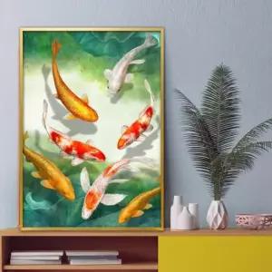 아파트실내인테리어 잉어 그림 액자 풍수그림 돈들어오는 A2 CARP2