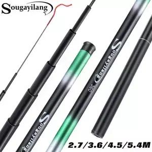 Sougayilang 휴대용 초경량 텔레스코픽 잉어 낚싯대 최대 드래그 5Kg 낚시 도구 2.7 m 3.6 4.5 5.4m