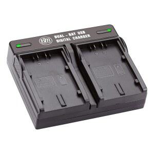 BM VW-VBD58 VBD78 VBD98 DUAL BAY BATTERY CHARGER (AG-B23 REPLACEMENT) FOR PANASONIC AG-VBR59 BGH1 HC-X1 HC-X1500 HC-X2000 AG-CX10 AG-CX350 AG-UX180 AG-AC30 AG-UX90 DVX200 HC-MDH3E AJ-PX270