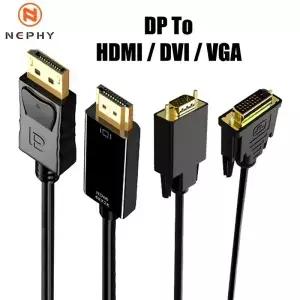 비디오 컨버터 DP-HDMI / DVI 24-1 VGA TV 노트북 컴퓨터 용 긴 케이블 4K 1080P HD 디스플레이 포트