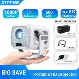 디톤 X3Plus HD 프로젝터 네이티브 1080P 4K WIFI6 BT5.4 안드로이드 미니 휴대용 led 홈시어터 비디오