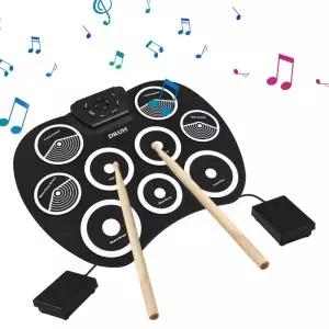 전자 드럼 세트 손으로 굴린 9 패드 MIDI 인터페이스는 DTX 게임을 지원합니다 스틱 페달이있는 휴대용