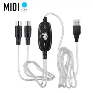 MIDI to USB IN-OUT 음악-PC 5핀 전자 키보드 오디오 변환기 어댑터 코드 뮤지컬 즐거운 악기 용품