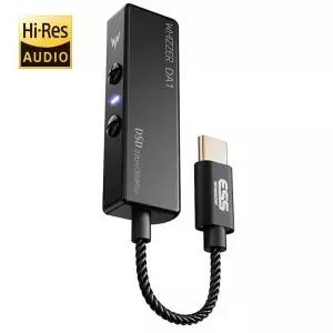 Whizzer DA1 휴대용 DAC USB C 앰프 미니 동글 마이크 볼륨 컨트롤 헤드폰 스마트폰 이어폰용