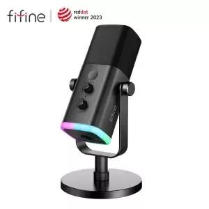 FIFINE USB/XLR 동적 마이크 터치 무음 버튼 헤드폰 잭 I/O 제어 PC PS5/4 믹서 게임 MIC Ampligame AM8