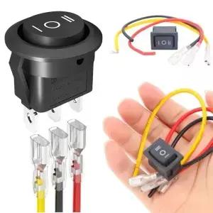 3단 로커 스위치 ON-OFF-ON 12V/24V 20A 방수 3핀 LED 자동차 오토바이 해양 보트 개조용