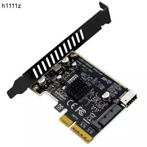 PCIE to Type-E 확장 카드 PCI 익스프레스 X4 E USB 3.2 GEN2 20Gb 라이저 보드 ASM3242 칩 데스크탑