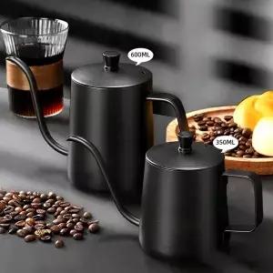 350/600ML 커피 주전자 위에 부어 구즈넥 주둥이 포트 스테인레스 스틸 드립 백조 목 얇은 입