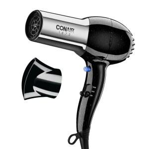 CONAIR 헤어 드라이어 1875W 사이즈 이온 토르말린 블로우 건조를 블랙 기술 세라믹 컨디셔닝 빠른 위한 크롬