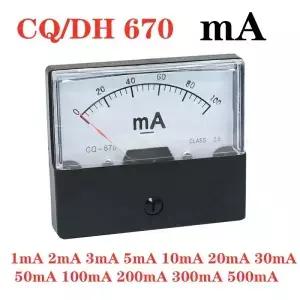 DH-670 아날로그 밀리암페어 패널 미터 DC1mA2m3AmA5mA10mA20mA30mA50mA100mA200mA300mA500mA1000mA