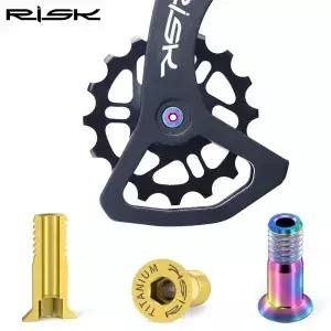 위험 2pcs M5 14.2mm 자전거 뒷 변속기 자키 휠 나사 티타늄 볼트 MTB 도로 풀리 가이드 고정 액세서리