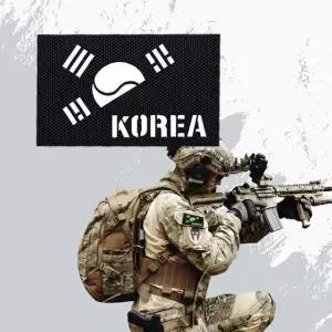 블랙 원단 야광 반 태극기 KOREA 패치