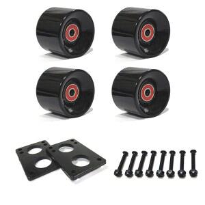 LOOEEL 60mm 크루저 휠 80A에는 ABEC-9 베어링 및 스페이서, 스케이트보드 라이저 패드, 하드웨어 나사 볼트, 스케이트보드, 페니보드에 적합합니다