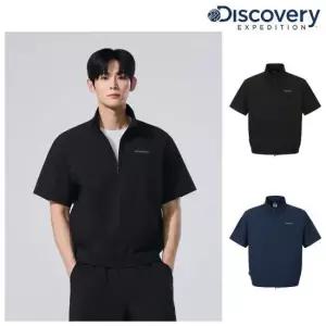 디스커버리 26SS 남성 시어서커 하이넥 반팔 집업 자켓 티셔츠 DMTR7B063 285030