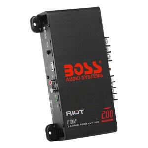 BOSS 오디오 시스템 R1002 2채널 차량 증폭기 - 200 고출력, 2-8옴 안정적, 저/고수준 입력, 풀 레인지, 브리지 가능, 서브우퍼용 베이스