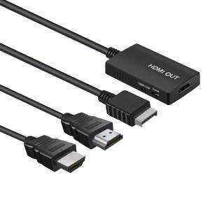 PLAYSTATION 2 및 PS1 콘솔용 720P / 1080P 스위치 U2013 AV-HDMI 어댑터 케이블을 갖춘 TNP PS2 HDMI 변환기 케이블 포함 올인원 오디오 비디오 출력 HD 업스케일러