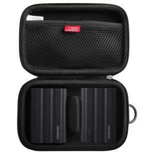 삼성호환 T7 쉴드 2TB / 1TB 4TB 휴대용 SSD USB 3.2 GEN2 외장 솔리드 스테이트 드라이브용 허미셸 하드 여행용 케이스(블랙 드라이브 2개용 케이스)