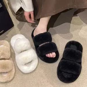 슬리퍼 털슬리퍼 방한 사무실 방한화 여성 실내화 겨울 슬리퍼-WFOJI00