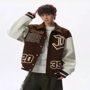 남자 시보리 심플빈티지 야구 레터링 점퍼 항공 자수 DUCHI1