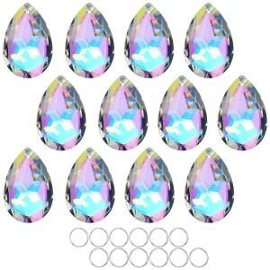 HDCRYSTALGIFTS 50mm 크리스탈 프리즘 샹들리에 컬러풀 바우히니아 장식 펜던트 레인보우 메이커 걸이 프리즘 결혼식 파티 크리스마스 트리 갈랜드 장식 DIY 주얼리