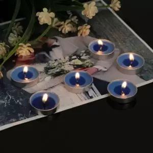 [하프클럽/]미니양초 캔들하우스 원형티라이트50p세트블루이벤트미니양초
