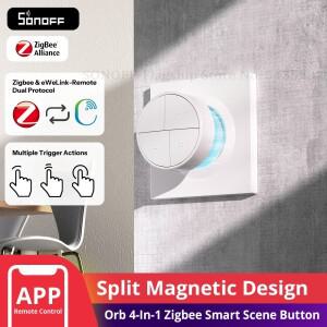 SONOFF Orb 4-in-1 퓨전 시리즈 SNZB-01M 지그비 스마트 씬 버튼 원터치 트리거 & eWeLink 원격 듀얼 프로