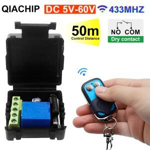 범용 게이트 리모컨 스위치 DC 5V-60V RF 433Mhz 코드 요청 릴레이 수신기 DIY 미니 모듈 (차고 문 LED 조