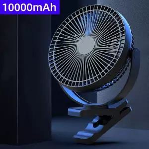 USB 충전 홈 룸 테이블 무선 선풍기 10000mAh 배터리 야외 여행 휴대용 클립 천장 팬 4 속도 조정