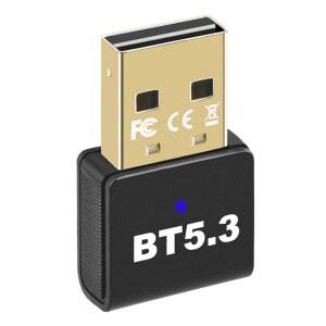 최신 PC 데스크톱용 BLUETOOTH 5.3 USB 어댑터 WINDOWS 11/10/8.1/7 컴퓨터 노트북용 무선 송신기 동글 플러그 앤 플레이 페어링 / 헤드셋 스피커 키보드 마우스 프린터