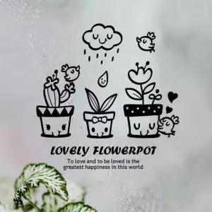 많이많이사랑해 벽지 창문 포인트 그래픽스티커 블랙