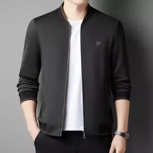 EAMT 남성용 봄 캐주얼 가을 기모 맨 점퍼 바람막이 아우터 비즈니스 행정 블루종 솔리드 코디 YJ3
