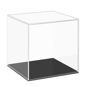 검은색 베이스 4x4x4인치 투명 사각 릴 상자 큐브 소형 보관 용기 수집품 액션 피규어용 완전 조립 방진 플라스틱 디스플레이 상자가 있는 클리셀다 케이스
