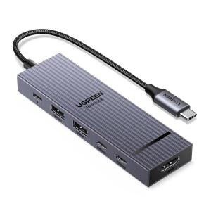 UGREEN REVODOK PRO USBC 허브 6인치 10GBPS 4K 60HZ HDMI 애플호환 NEO /PRO /AIR 아이패드호환 PRO THINKPAD ROG ALLY 등을 위한 100W POWER LOGIC 공급.