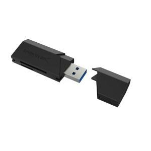 WINDOWS MAC LINUX 및 특정 ANDROID 시스템용 SABRENT SUPERSPEED 2 슬롯 USB 3.0 플래시 메모리 카드 리더기는 SD SDHC SDXC MMC /MICROSD T [블랙](CR-UMSS)를 지원합니다