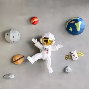 벽장식 행성 우주 비행사 종이 펜던트 3D DIY