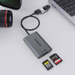 CFEXPRESS 타입 A & SD UHS-II USB3.2 GEN2 카드 리더 아말링크 듀얼 슬롯 메모리 리더 어댑터. USB / C 커넥터 포함. 및 SD4.0 지원