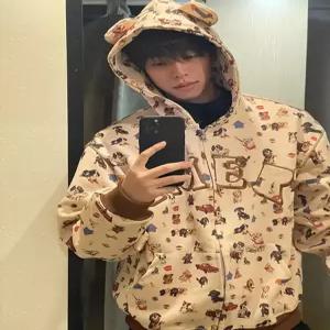 남성용 빈티지 상의 커플 코디룩 카디건 집업 가디건 스트리트 후드 풀오버 인기1