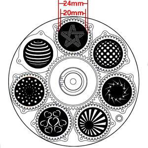 OD24mm LED 무빙 헤드 스팟/빔/워시 라이트 고보 휠 교체품 (쇼, DJ, 디스코, 파티, 무대 조명, 사진 배경