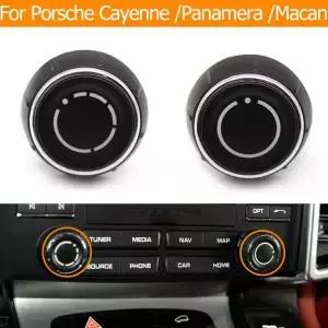 인테리어 자동차 CD 플레이어 오디오 볼륨 조절 손잡이 스위치 버튼 캡 Porsche Cayenne Panamera Macan