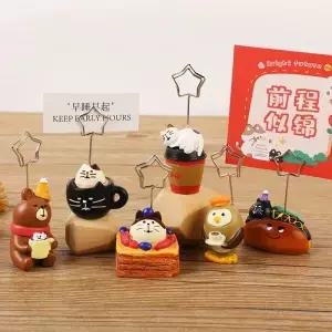 커피 샌드위치 메시지 홀더 사진 사무실 책상 장식 수지 노트 6 스타일 선물 학교