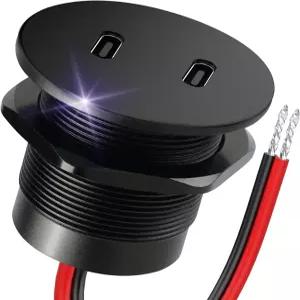 50W 2V USB 콘센트 듀얼 25W USBC 충전기 PD 30 알루미늄 고속 충전 소켓 RV 캠퍼 트레일러 트럭 보트