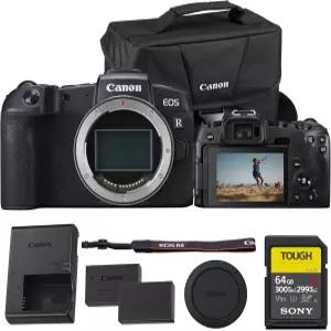 캐논 EOS RP 미러리스 카메라(바디 전용) 풀프레임 262MP CMOS 센서 변광각 터치스크린 4K 비디오 WiFi +