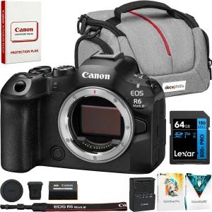 Canon EOS R6 Mark III 미러리스 카메라 바디 7084C002 번들 렉사 64GB SDXC 메모리 카드 데코 에센셜 가방