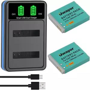 2 Pack NB6L NB6LH Battery and Charger for Canon PowerShot SX540 HS is S20 S90 D30