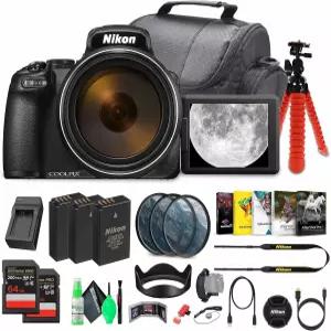 니콘 COOLPIX P00 25배 슈퍼 줌 컴팩트 디지털 카메라 2654 사진 소프트웨어 64GB 메모리 카드 렌즈 필터