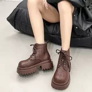 록쉬블몰 여성용 여름 샌들 부츠 워커 펀칭 메쉬 통굽 워커힐 HO2