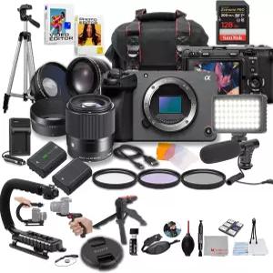 Sigma 30mm f/4 DC DN 렌즈 LED 라이트 마이크 28GB 익스트림 스피드 U그립 필터 삼각대 케이스 소프트웨어