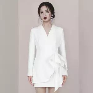 원피스 여성 화이트 파티 연회 엘레강스 날씬한 OP3